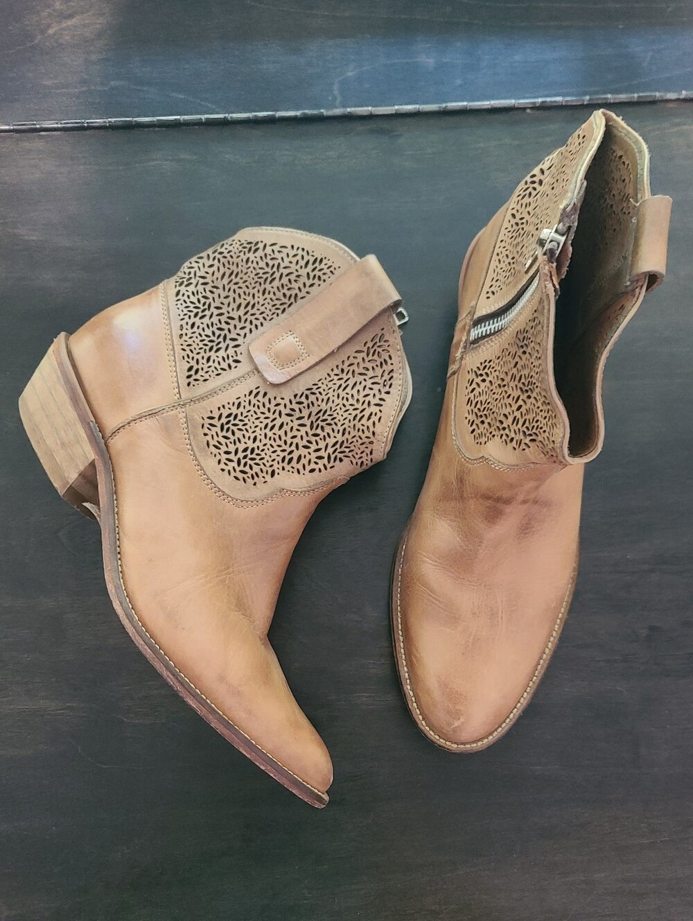 Klub Nico Leather Cowboy Ankle Boots Booties 7